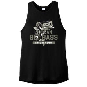 You Can Bet Bass I'm Going Fishing Fisherman Ladies PosiCharge Tri-Blend Wicking Tank