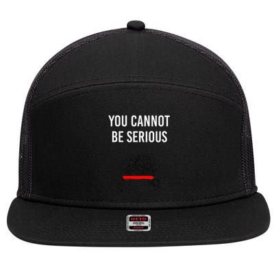 You Cannot Be Serious John Mcenroe 7 Panel Mesh Trucker Snapback Hat