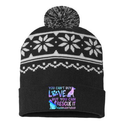 You Can't Buy Love But You Can Rescue It Adopt Don't Shop USA-Made Snowflake Beanie