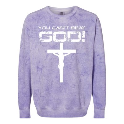 You Can't Beat God Colorblast Crewneck Sweatshirt