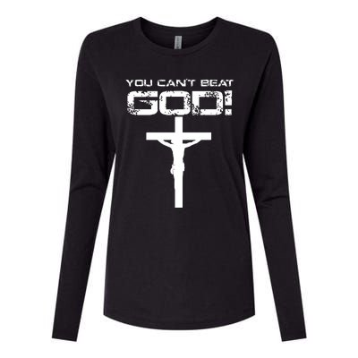 You Can't Beat God Womens Cotton Relaxed Long Sleeve T-Shirt