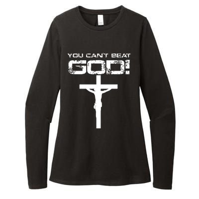 You Can't Beat God Womens CVC Long Sleeve Shirt