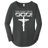 You Can't Beat God Women's Perfect Tri Tunic Long Sleeve Shirt