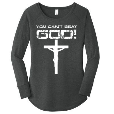 You Can't Beat God Women's Perfect Tri Tunic Long Sleeve Shirt