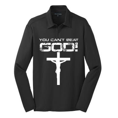 You Can't Beat God Silk Touch Performance Long Sleeve Polo