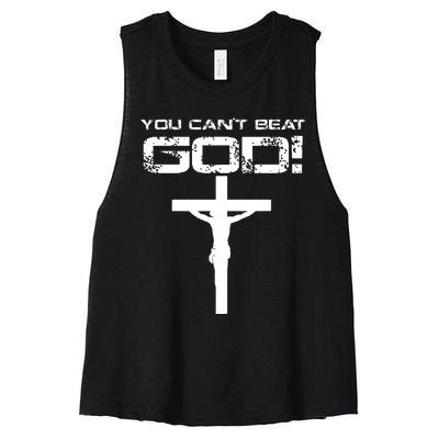 You Can't Beat God Women's Racerback Cropped Tank