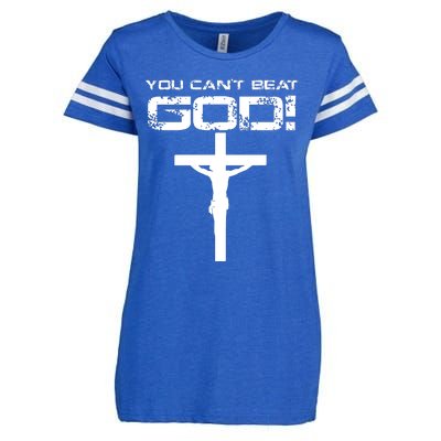 You Can't Beat God Enza Ladies Jersey Football T-Shirt