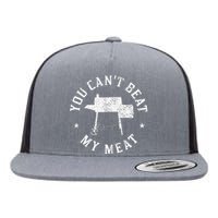 You CanT Beat My Meat Bbq Grilling Chef Flat Bill Trucker Hat