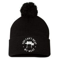 You CanT Beat My Meat Bbq Grilling Chef Pom Pom 12in Knit Beanie