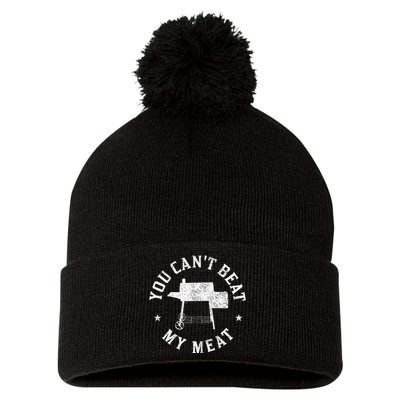 You CanT Beat My Meat Bbq Grilling Chef Pom Pom 12in Knit Beanie