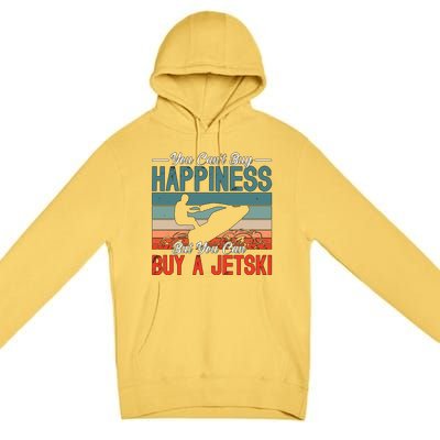 You Cant Buy Happiness Retro Jetski Water Sports Jet Skiing Cute Gift Premium Pullover Hoodie