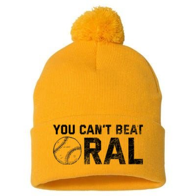 You Cant Beat Oral Pom Pom 12in Knit Beanie