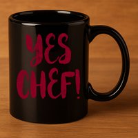 Yes Chef! Cool Design For Line Cooks Prep Cooks Sous Chef Gift 11oz C Handle Ceramic Mug