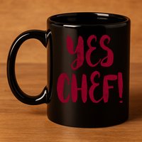 Yes Chef! Cool Design For Line Cooks Prep Cooks Sous Chef Gift 11oz C Handle Ceramic Mug