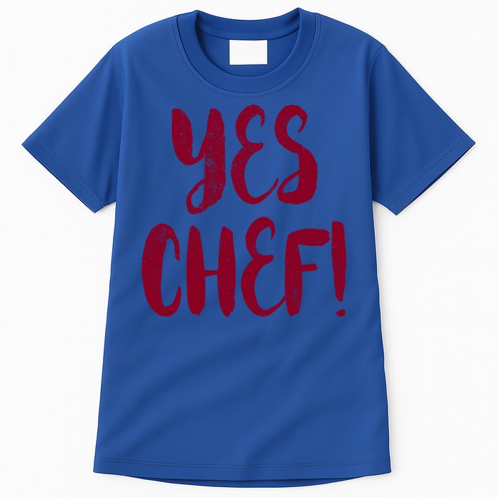 Yes Chef! Cool Design For Line Cooks Prep Cooks Sous Chef Gift Tall T-Shirt