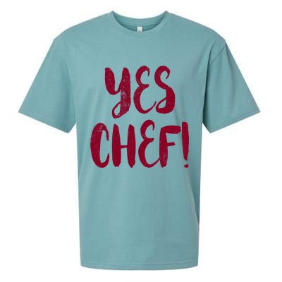 Yes Chef! Cool Design For Line Cooks Prep Cooks Sous Chef Gift Sueded Cloud Jersey T-Shirt