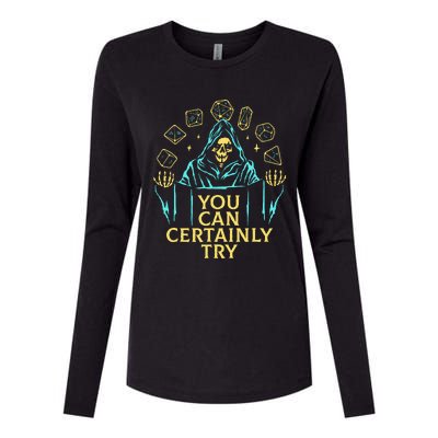 You Can Certainly Try Funny Skeleton Womens Cotton Relaxed Long Sleeve T-Shirt