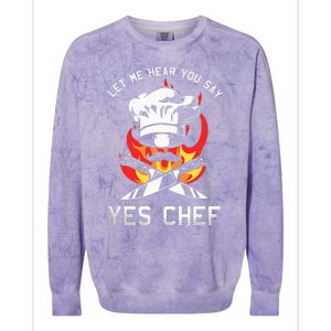 Yes Chef Cook Restaurant Cooking Culinary Gastronomy Food Colorblast Crewneck Sweatshirt