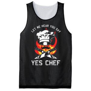 Yes Chef Cook Restaurant Cooking Culinary Gastronomy Food Mesh Reversible Basketball Jersey Tank