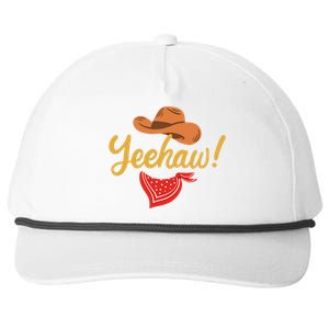 Yeehaw Cowboy Cowgirl Western Country Rodeo Snapback Five-Panel Rope Hat