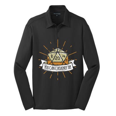 You Can Certainly Try Dragon Dice Wizard Gamer Silk Touch Performance Long Sleeve Polo