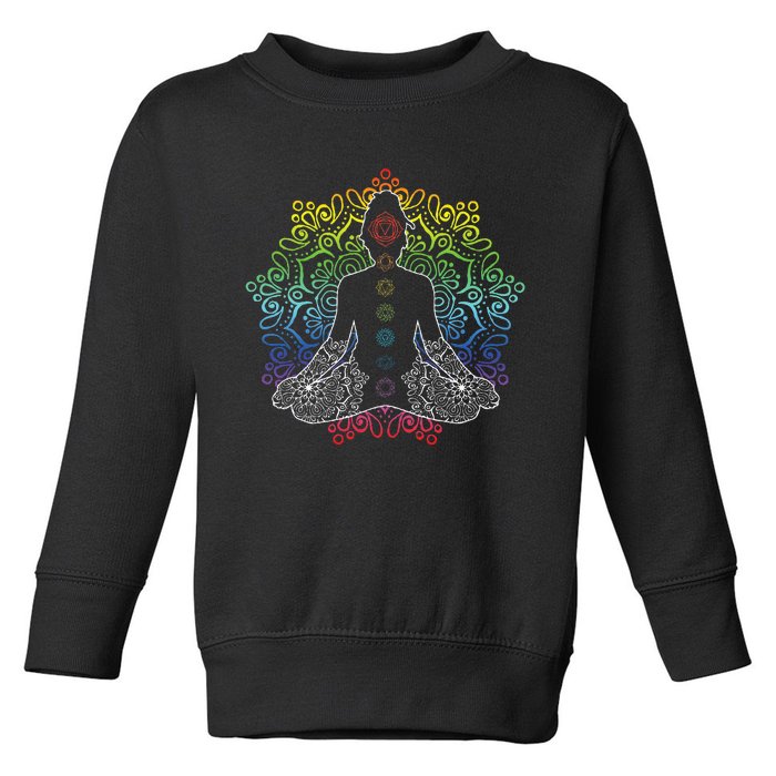 Yoga Chakras Colorful Meditation Instructor Mandala Zen Toddler Sweatshirt