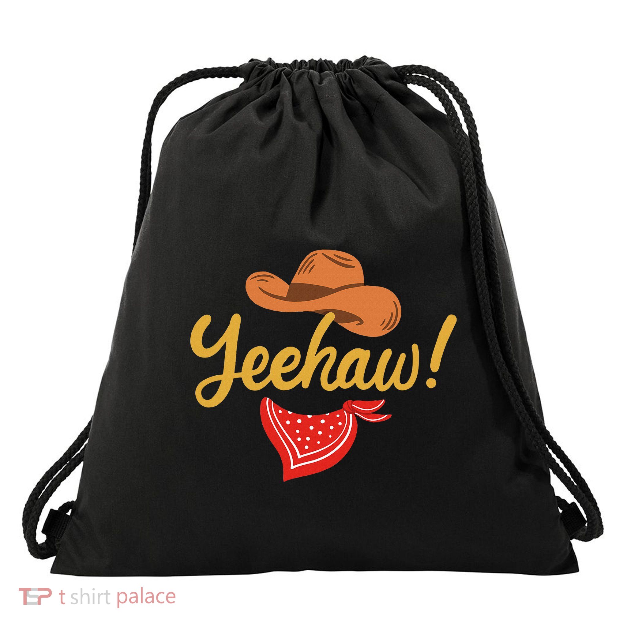 Yeehaw Cowboy Cowgirl Western Country Rodeo Drawstring Bag