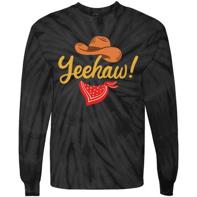 Yeehaw Cowboy Cowgirl Western Country Rodeo Tie-Dye Long Sleeve Shirt