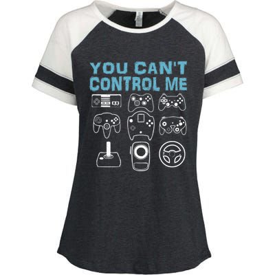 You CanT Control Me Funny Video Game Player Gaming Graphic Meaningful Gift Enza Ladies Jersey Colorblock Tee