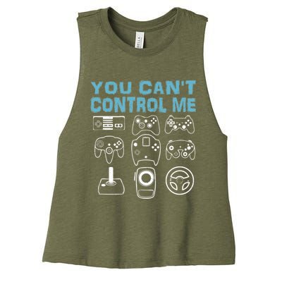 You CanT Control Me Funny Video Game Player Gaming Graphic Meaningful Gift Women's Racerback Cropped Tank