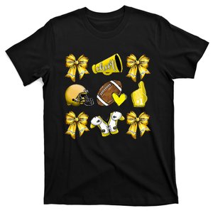 Yellow Cheer Coquette Football T-Shirt