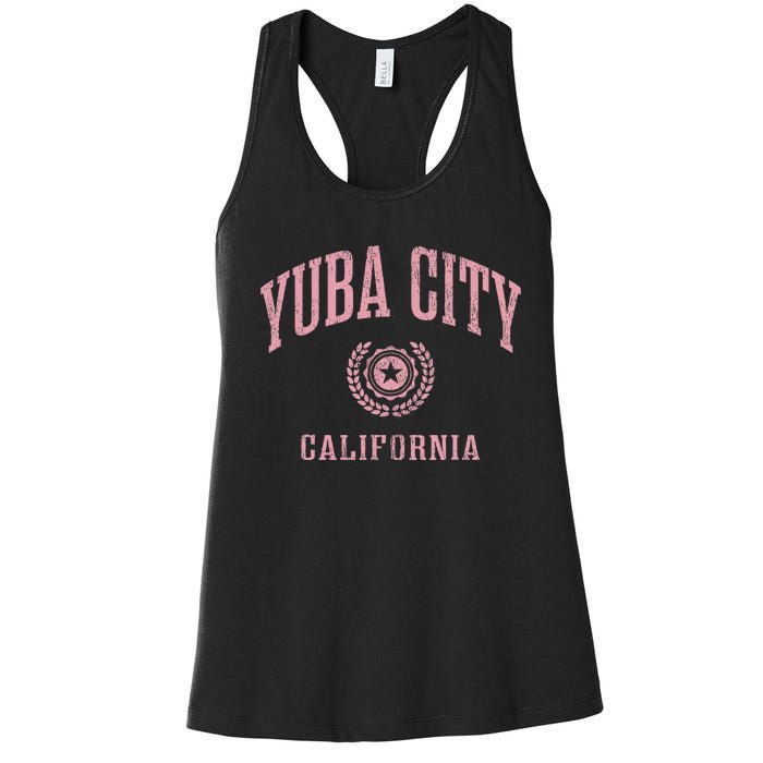 Yuba City Ca Vintage College Sports Design Women's Racerback Tank