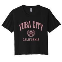 Yuba City Ca Vintage College Sports Design Women's Crop Top Tee