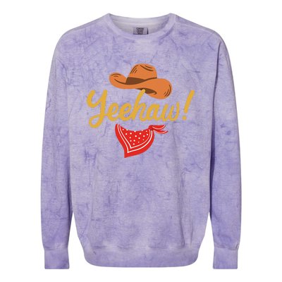 Yeehaw Cowboy Cowgirl Western Country Rodeo Colorblast Crewneck Sweatshirt