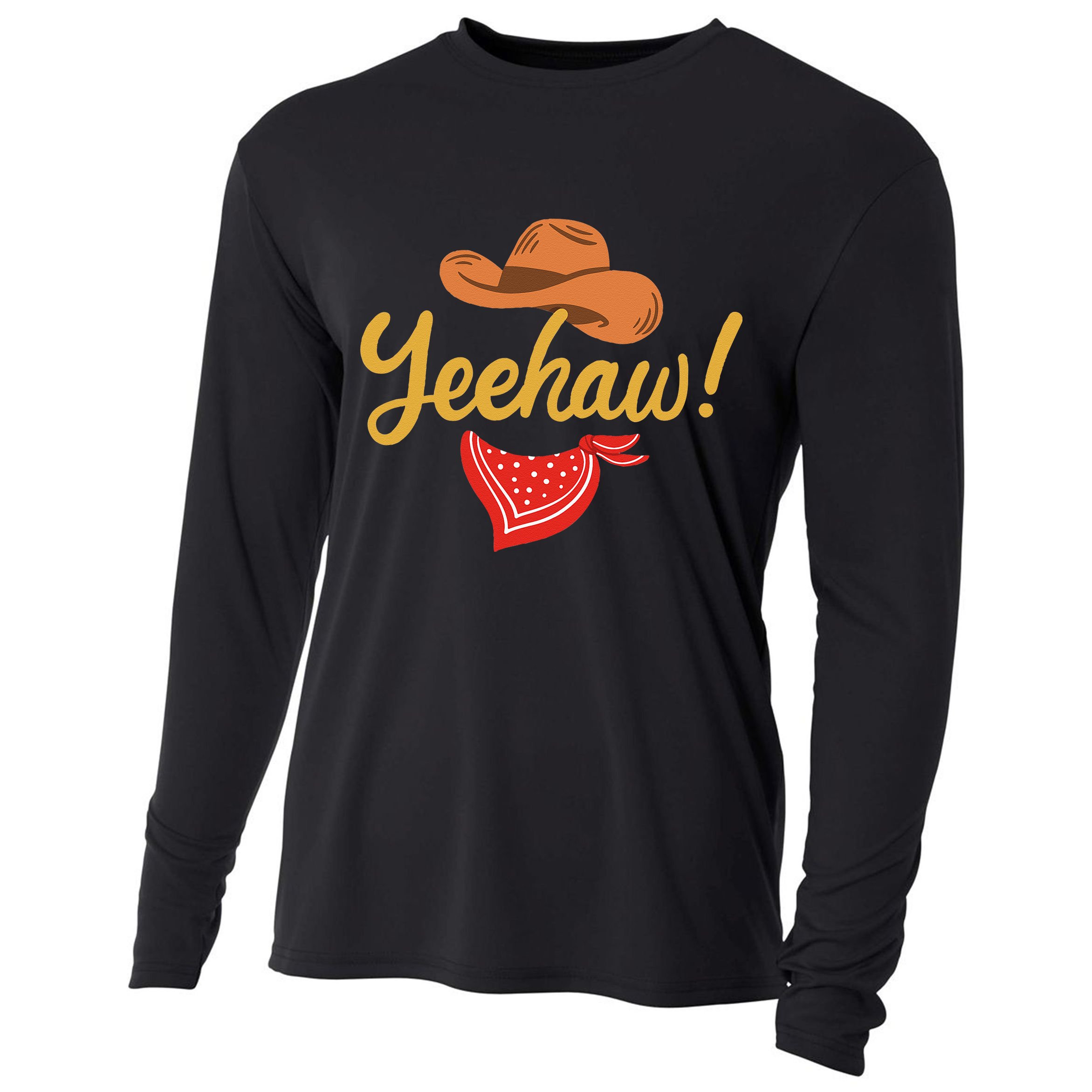 Yeehaw Cowboy Cowgirl Western Country Rodeo Cooling Performance Long Sleeve Crew