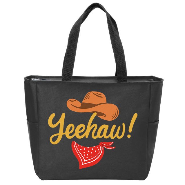 Yeehaw Cowboy Cowgirl Western Country Rodeo Zip Tote Bag