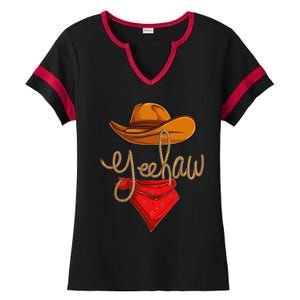 Yeehaw Cowboy Cowgirl Western Country Rodeo YeeHaw Ladies Halftime Notch Neck Tee