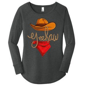 Yeehaw Cowboy Cowgirl Western Country Rodeo YeeHaw Women's Perfect Tri Tunic Long Sleeve Shirt