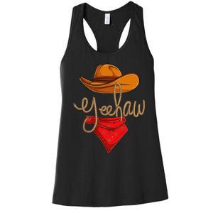 Yeehaw Cowboy Cowgirl Western Country Rodeo YeeHaw Women's Racerback Tank