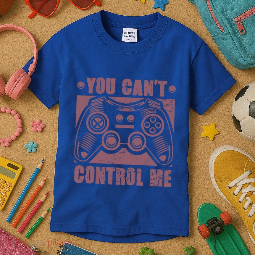 You Can’t Control Me Funny Video Game Player Gaming Quote Gift Kids T-Shirt