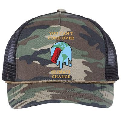 You Cant Comb Over Climate Change Great Gift Retro Rope Trucker Hat Cap