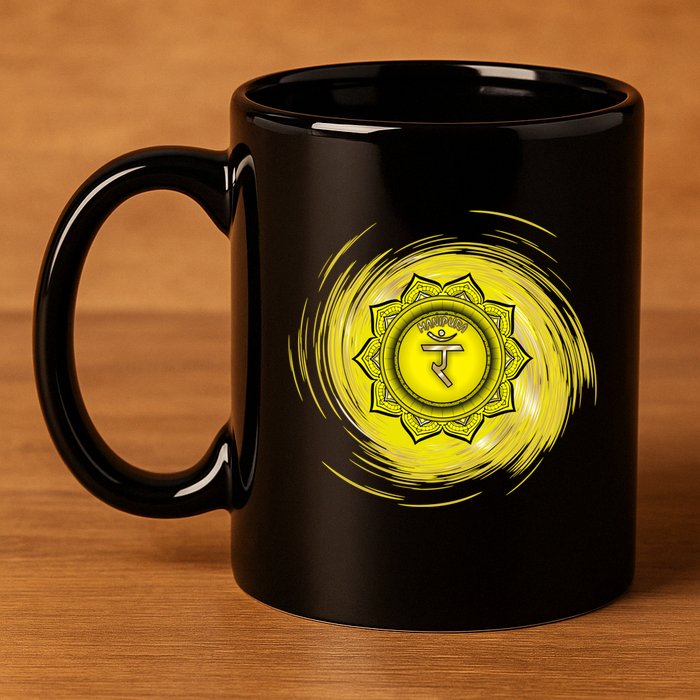 Yellow Chakra Chakras System Gold Series 11oz C Handle Ceramic Mug