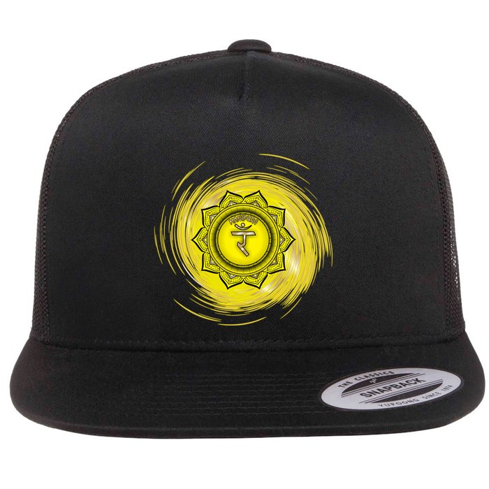 Yellow Chakra Chakras System Gold Series Flat Bill Trucker Hat