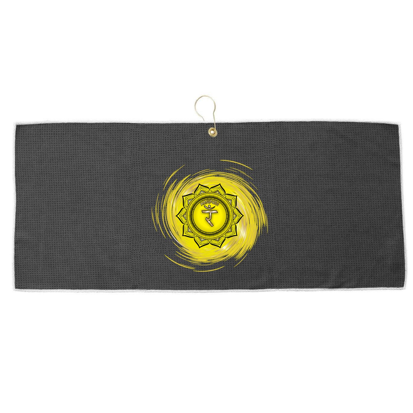 Yellow Chakra Chakras System Gold Series Large Microfiber Waffle Golf Towel