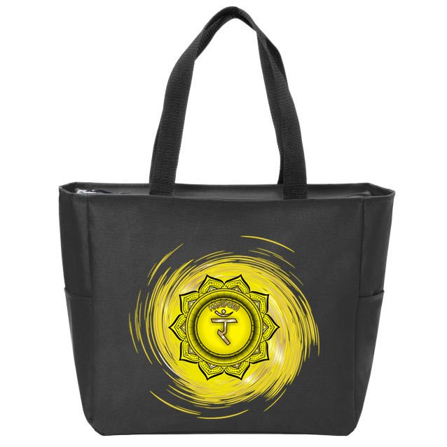 Yellow Chakra Chakras System Gold Series Zip Tote Bag