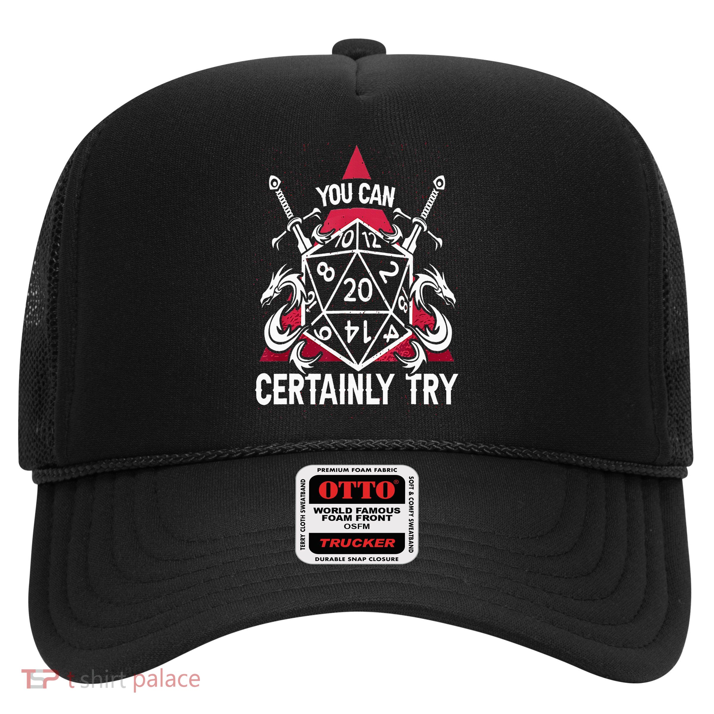 You Can Certainly Try D20 Dice Funny RPG Dragons Gamer Gift Trucker Hat