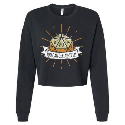 You Can Certainly Try Dragon Dice Wizard Gamer Cropped Pullover Crew