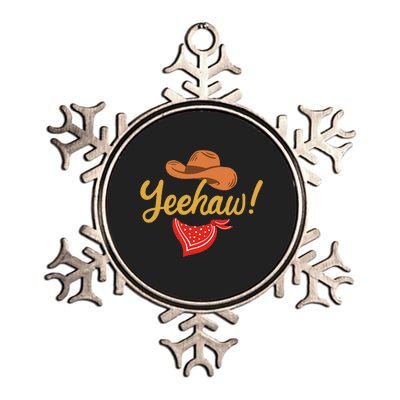 Yeehaw Cowboy Cowgirl Western Country Rodeo Metallic Star Ornament