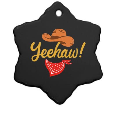 Yeehaw Cowboy Cowgirl Western Country Rodeo Ceramic Star Ornament