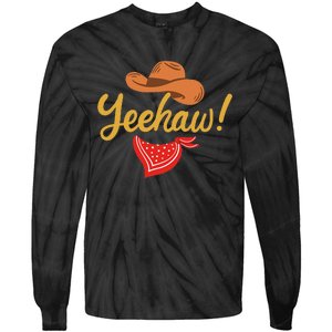 Yeehaw Cowboy Cowgirl Western Country Rodeo Tie-Dye Long Sleeve Shirt